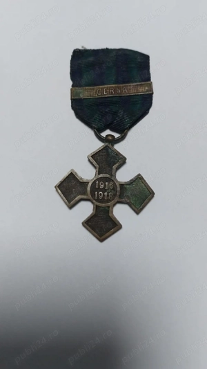    Cruce Comemorativă 1916 1918   Originală cu baretă  CERNA    