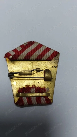 Bareta de panglică (mini-panglică) pentru Medalia  Bărbăție și Credință    România (perioada Carol I - imagine 2