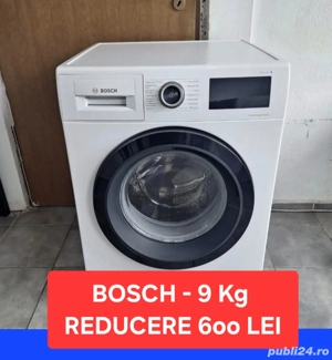 Bosch   capacitate cuvă 9 kg. Reducere 6oo lei.
