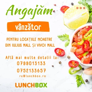 Restaurantele Lunch Box angajeaza vanzator