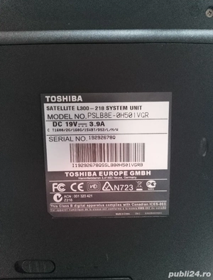Laptop Toshiba Satellite L300, Intel dual core 1.6ghz, 4gb. ddr2, video intel, hdd 160gb 15.6" - imagine 5