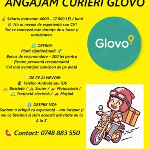 Angajam livratori Glovo
