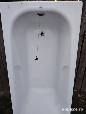 Vand set de baie compus din cada, chiuveta cu picior, vas wc cu capac. - imagine 4