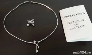 Set Colier+cercei, deosebit, aur alb, 17.28 gr