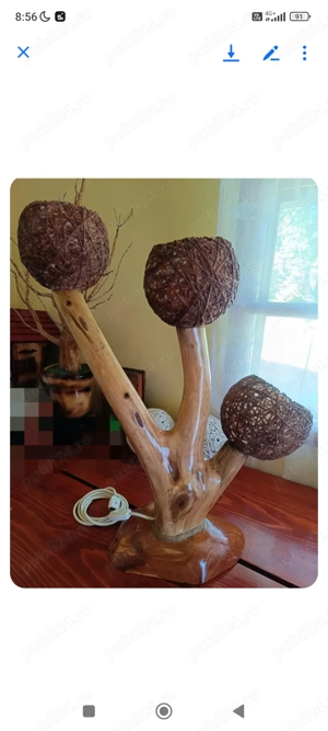 Veioză sculptată dintr-o singură bucată de vânzare 