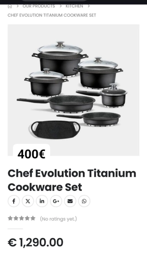 Set oale titanium Chef Evolution