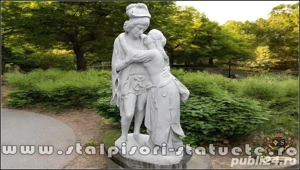 Statuetă Romeo și Julieta, alb marmorat, model S55.
