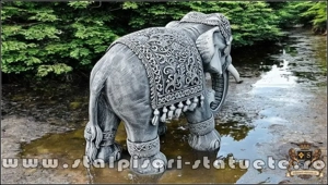 Statuetă elefant mare, gri patinat, model S54. - imagine 4