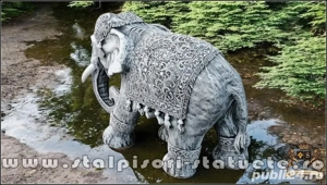Statuetă elefant mare, gri patinat, model S54. - imagine 3