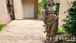 Statuetă domnița cu flori, arămiu antichizat, model S50. - imagine 2