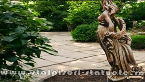 Statuetă domnița cu flori, arămiu antichizat, model S50. - imagine 3