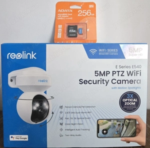 Camera de supraveghere pentru exterior Reolink E540 2K+ 5MP cu Pan Tilt la 360 de grade + Card256Gb