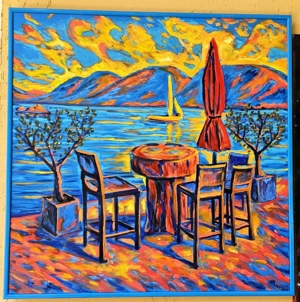 Tablouri originale pictate în ulei pe pânză   diverse dimensiuni, cu ramă - imagine 2