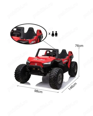  UTV electric pentru 4 copii, Kinderauto Buggy XXL , 500W 24V 14Ah RED - imagine 5
