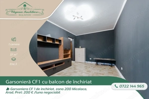 Garsoniera CF 1 de inchiriat, zona 200 Micalaca, Arad