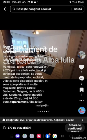 Apartament 2 camere Alba Iulia zona Dedeman