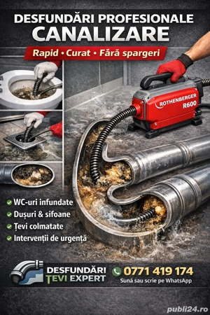 Desfundare canalizari , țevi    Bucuresti & Ilfov    24 7