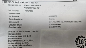 Presă baloți rotunzi CLAAS VARIANT 360 RF Roto Feed Negociabil - imagine 3
