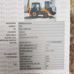 Buldoexcavator JCB 3CX 14M5WM, an 2021, 4x4, stare foarte bună NEGOCIABIL - imagine 6