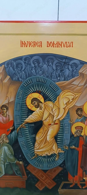 icoana Învierea Domnului pictată manual 