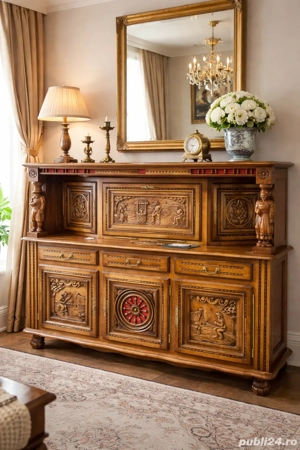 Bufet din lemn masiv sculptat