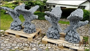 Statuetă vultur pe stâncă, șoim, gri patinat, model S35. - imagine 4