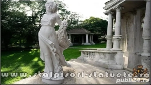 Statuetă domnița cu flori, alb marmorat, model S50. - imagine 2