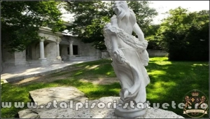 Statuetă domnița cu flori, alb marmorat, model S50. - imagine 4