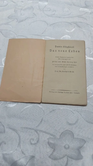 Carte veche Dante   Das neue Leben, Reclam Leipzig, ediție de colecție - imagine 3