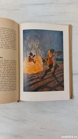 Carte veche Frații Grimm   ediție germană interbelică (1927), ilustrată - imagine 4