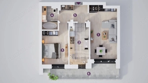 Apartament cu 2 camere . Rezidential nou .