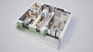 Apartament cu 2 camere . Cu rate la dezvoltator .