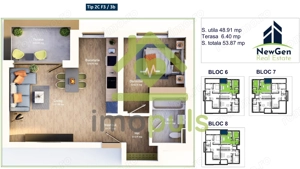  Apartament cu 2 camere, 48,91 mp + balcon 6,40 mp .COMISION 0%✨
