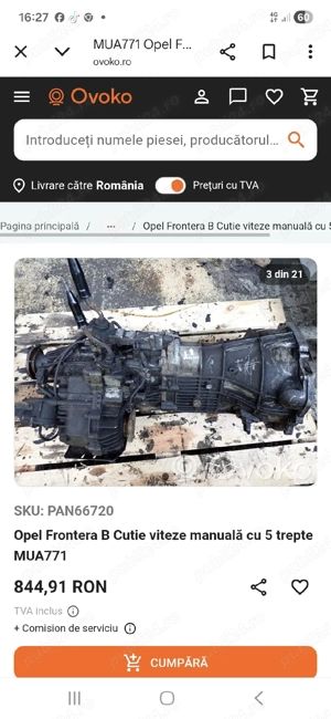 Motor +cutie viteze opel Frontera B 2.2 2001 - imagine 3