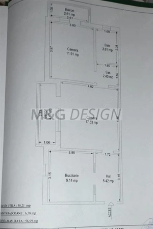 2 cam Matei Basarab  2 balcoane 51 mp utilibloc izolat - imagine 12