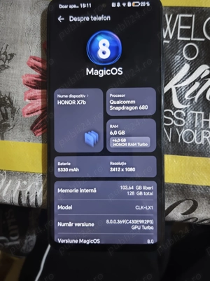 Honor x7b în stare perfectă de funcționare 