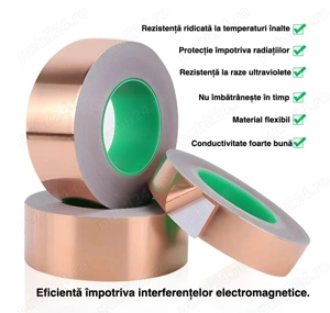 Banda adeziva din cupru conductiva pe ambele fete pentru aplicatii electrice