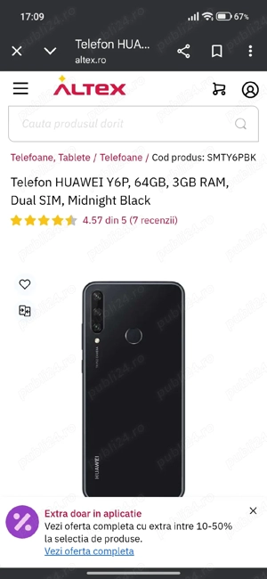 Vând Huawei Y6p impecabil.