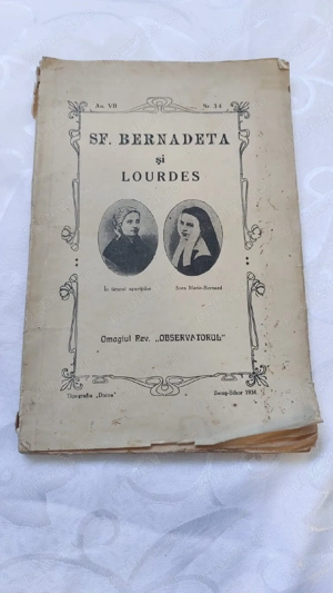 Revistă veche 1934   Sf. Bernadeta și Lourdes   Observatorul