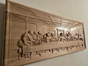 Cina cea de taina sculptata in lemn de fag