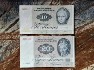  Lot 2 bancnote Danemarca