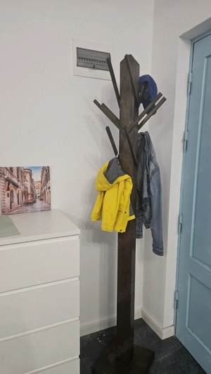 Vand cuier vertical lemn masiv stejar