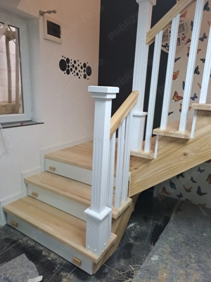 Scara din lemn pe vanguri Bucuresti