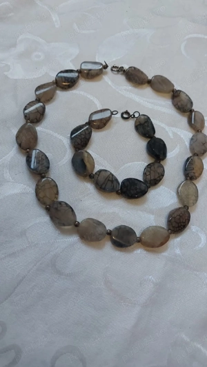 Set bijuterii din argint 925 cu pietre semiprețioase   brățară + colier