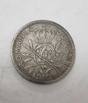 Monedă argint 50 bani 1910 Carol I