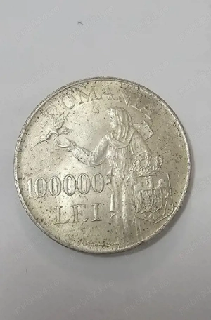 Moneda argint Regele Mihai I Romania-100.000 lei 1946