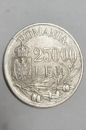 Monedă argint România 25.000 lei 1946   Regele Mihai I