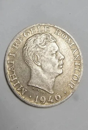 Monedă argint România 25.000 lei 1946   Regele Mihai I - imagine 2