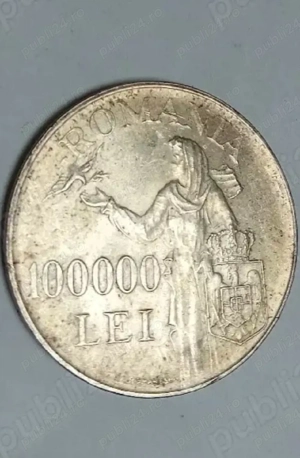 Moneda argint Regele Mihai I Romania-100.000 lei 1946