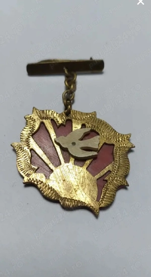 Insigna mica   cu porumbel   raze